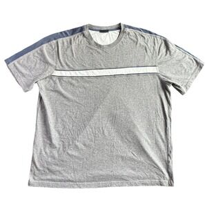XG‎ Mens T-Shirt XL Gray Cotton Blend Colorblock Stripe Short Sleeve Tee